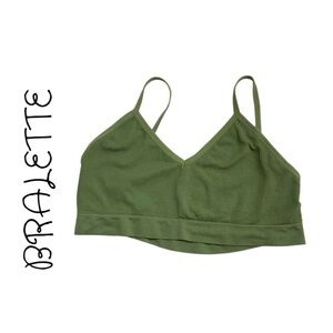 Green Ribbed Bralette